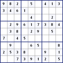 Sudoku(數獨、數讀)範例(題目)