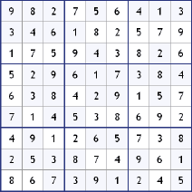 Sudoku(數獨、數讀)範例(答案)
